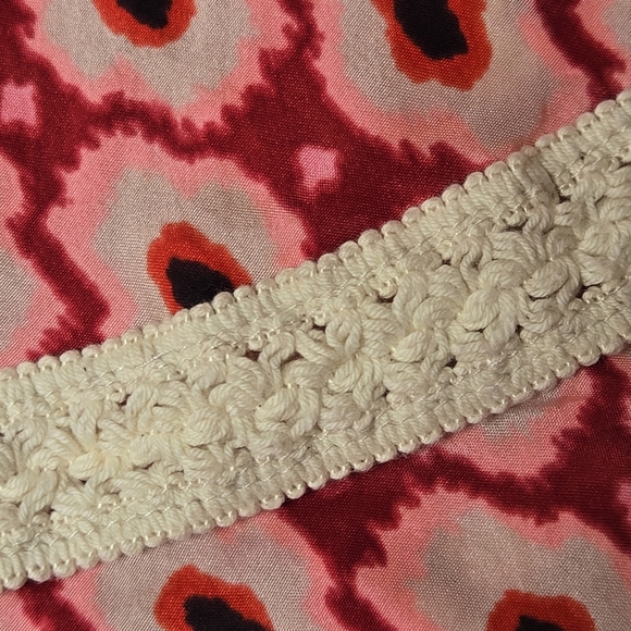 Kate Spade 100% Silk Posy Ikat Bohemian Red Patterned Women's Top - Picture 5 of 10